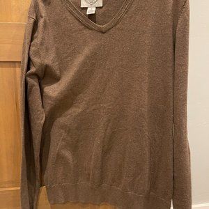 ST. JOHN'S BAY Sweater Cotton Cashmere V Neck Pullover  Stretch SIZE M